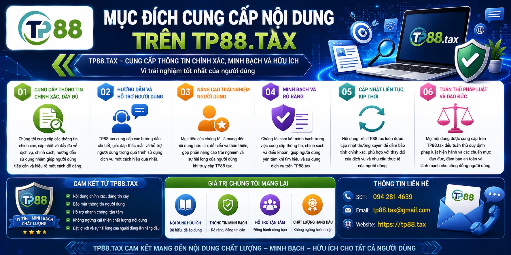 Miễn Trừ Trách Nhiệm TP88 – Phạm Vi Và Giới Hạn Thông Tin 1 Mục đích cung cấp nội dung trên tp88kt.com